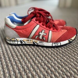 Premiata Red and White Women’s Sneakers
